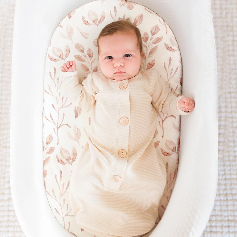 GRSSDER Stretchy Ultra Soft Fitted Bassinet Sheets 3 Pack, Universal Fit for Baby Cradle Moses Basket Oval Rectangle Mattress Safe and Snug, Beautiful Blush Pink Floral Bassinet Sheet for Girls - Image 5